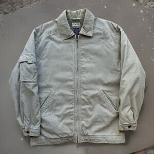 Vintage Quiksilver Jacket Small Gray Khaki Workwear Corduroy Full Zip J97